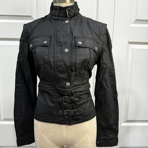 Victoria's Secret VS London Jean Charcoal Multiway Moto Jacket Vest Crop S Small